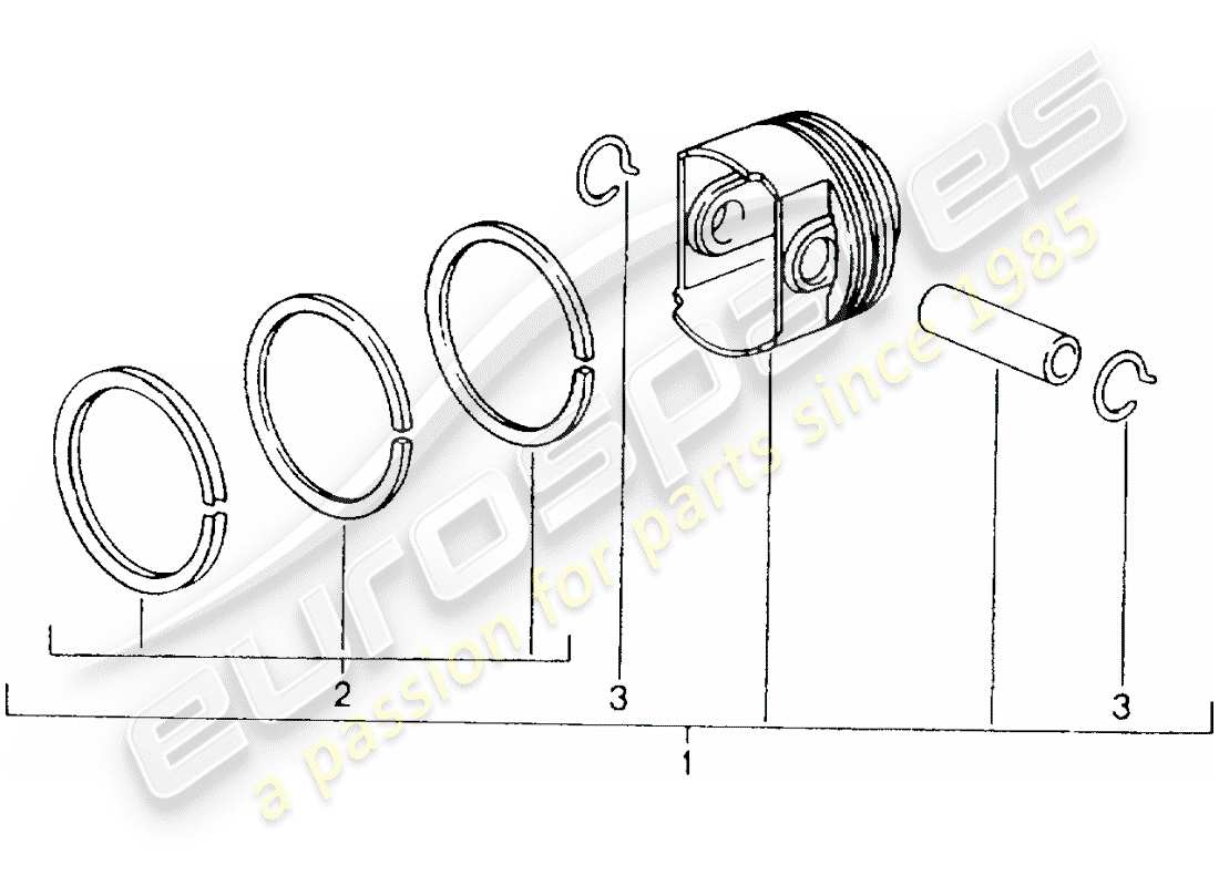 porsche 1999 (986 boxster) piston part diagram