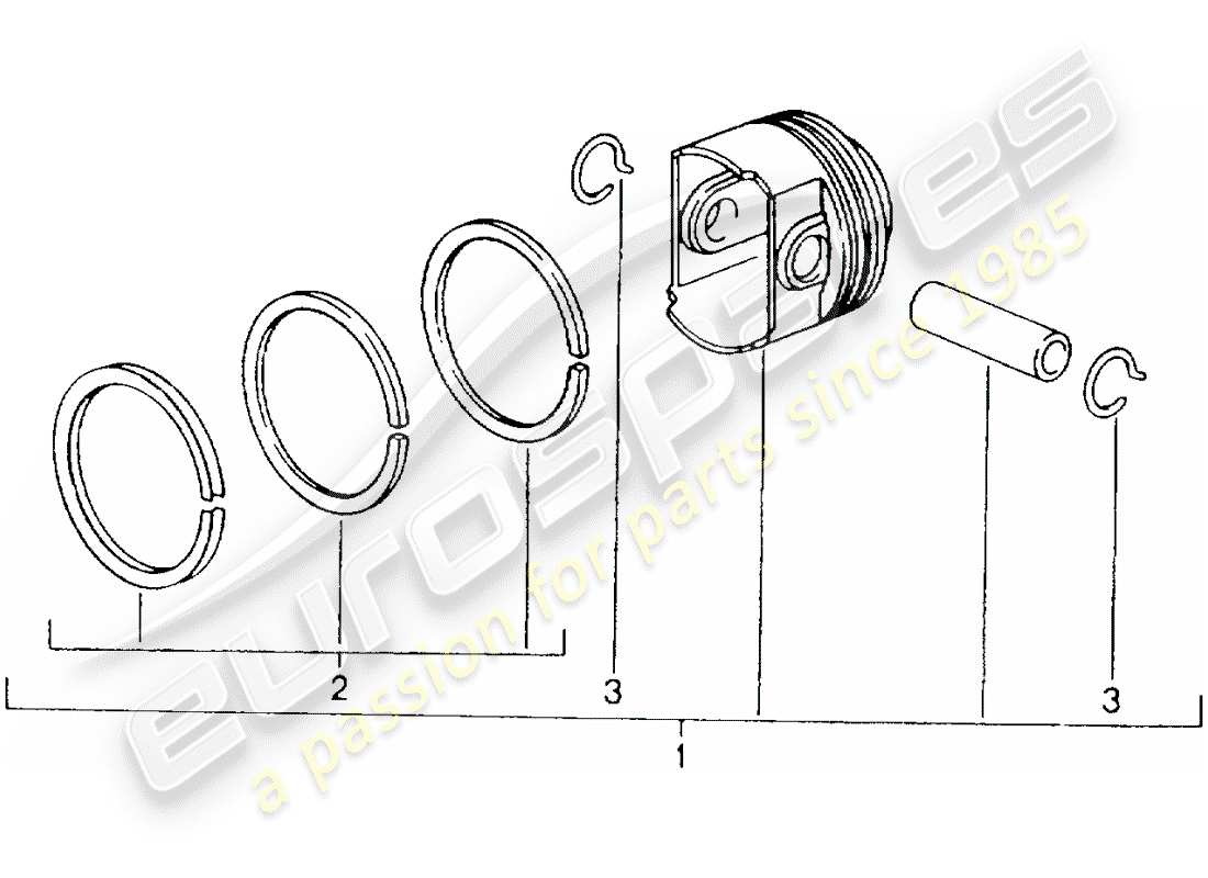 porsche boxster 986 (1999) piston part diagram