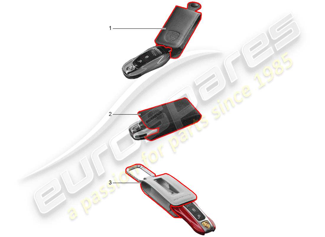 porsche 2007 (tequipment cayenne) schluessel-etui part diagram