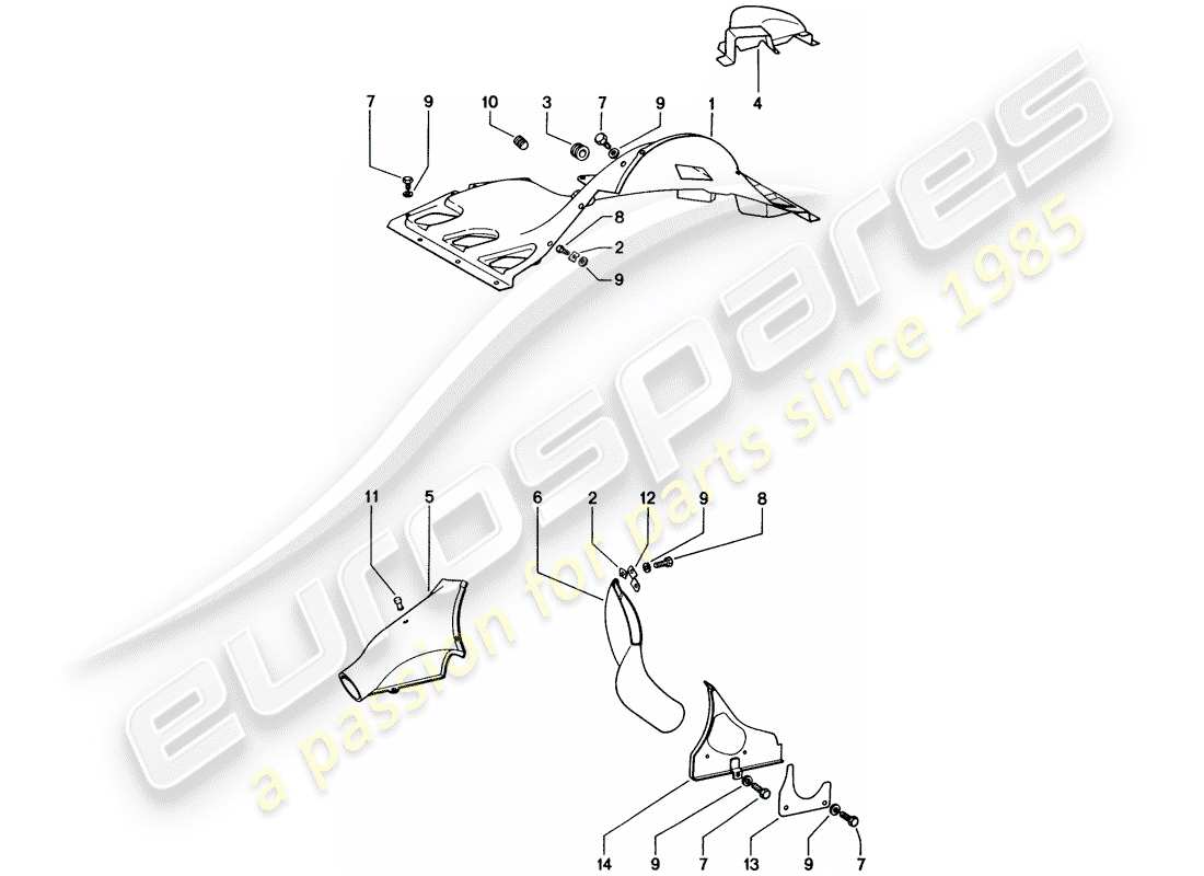 porsche 1975 (914) air duct part diagram