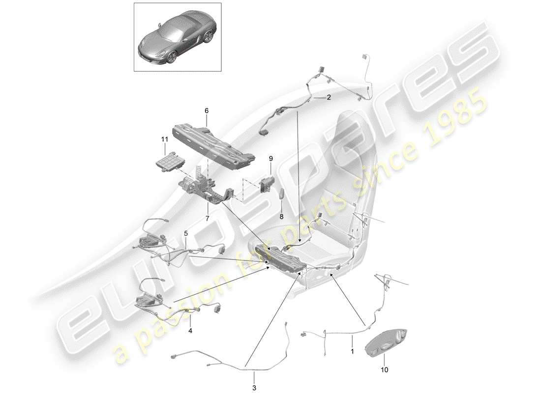 porsche 2019 (718 boxster) wiring harnesses part diagram