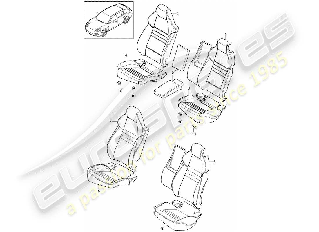 porsche 2010 (panamera 970) cover part diagram