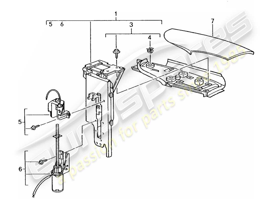 porsche 2005 (996) flap - convertible roof part diagram