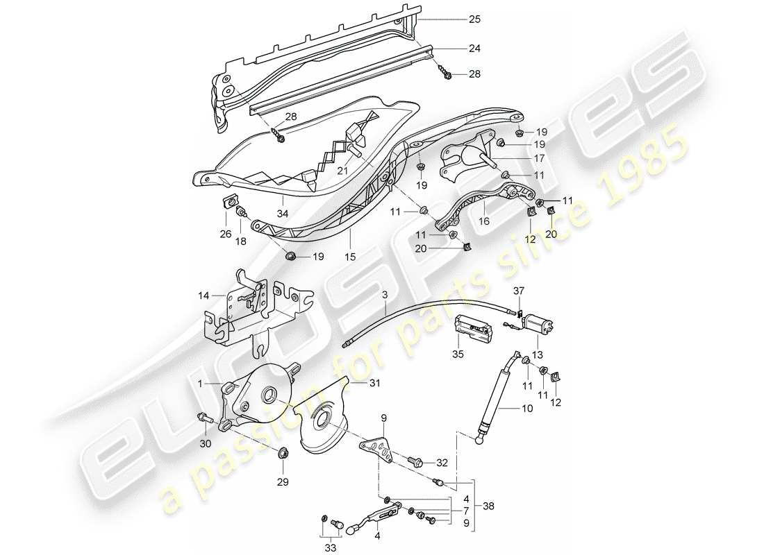 porsche 2005 (987 boxster) driving mechanism part diagram