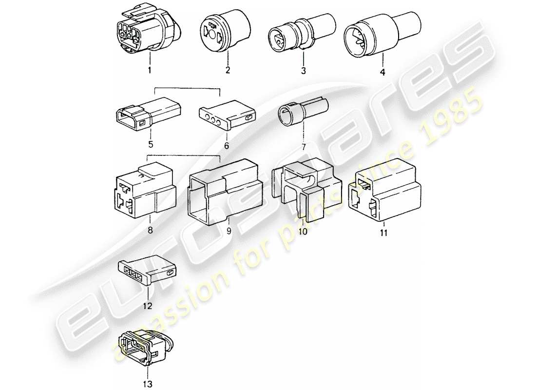 porsche 1990 (964) connector housing part diagram