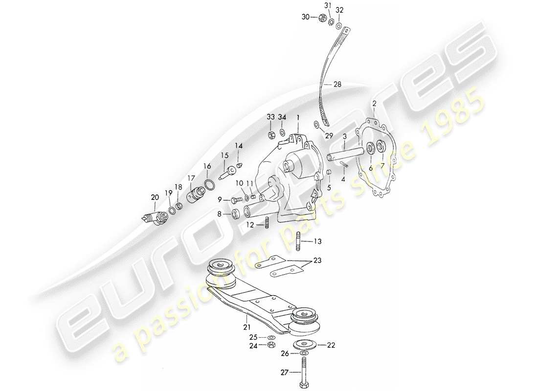 porsche 1972 (911) transmission cover - transmission suspension - die casting - d - mj 1971>> - mj 1971 part diagram