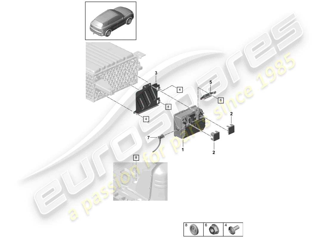 porsche 2018 (cayenne e3 9ya/9yb) battery part diagram