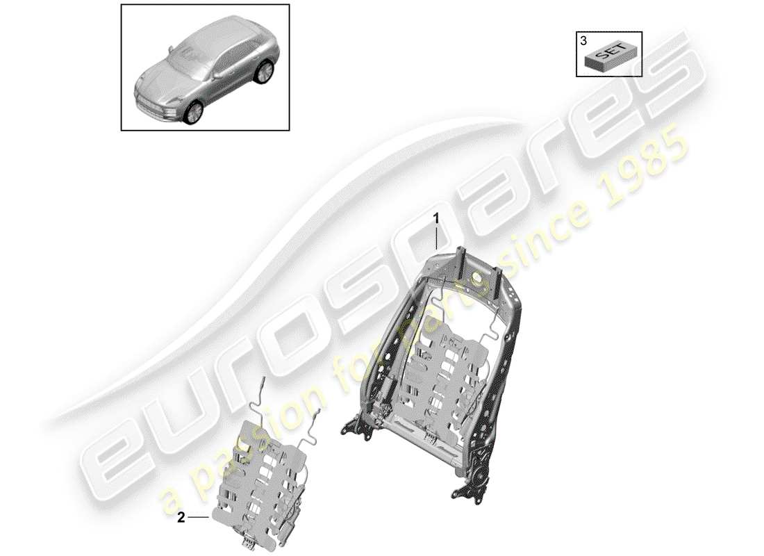 porsche 2019 (macan) frame - backrest part diagram