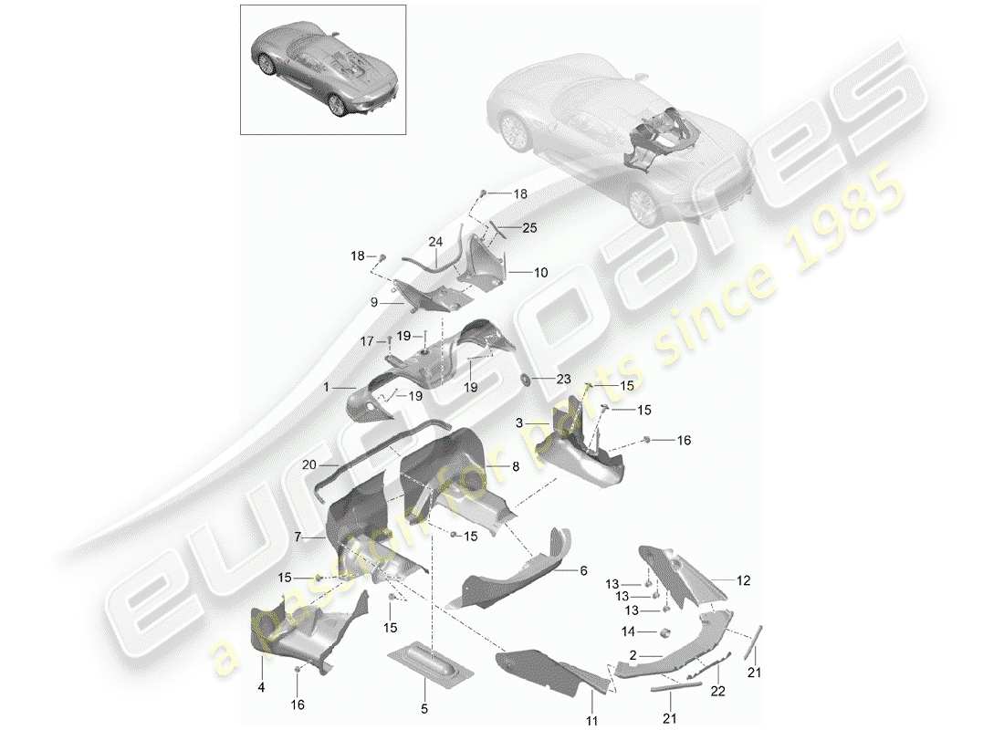 porsche 2015 (918 spyder) exhaust system part diagram
