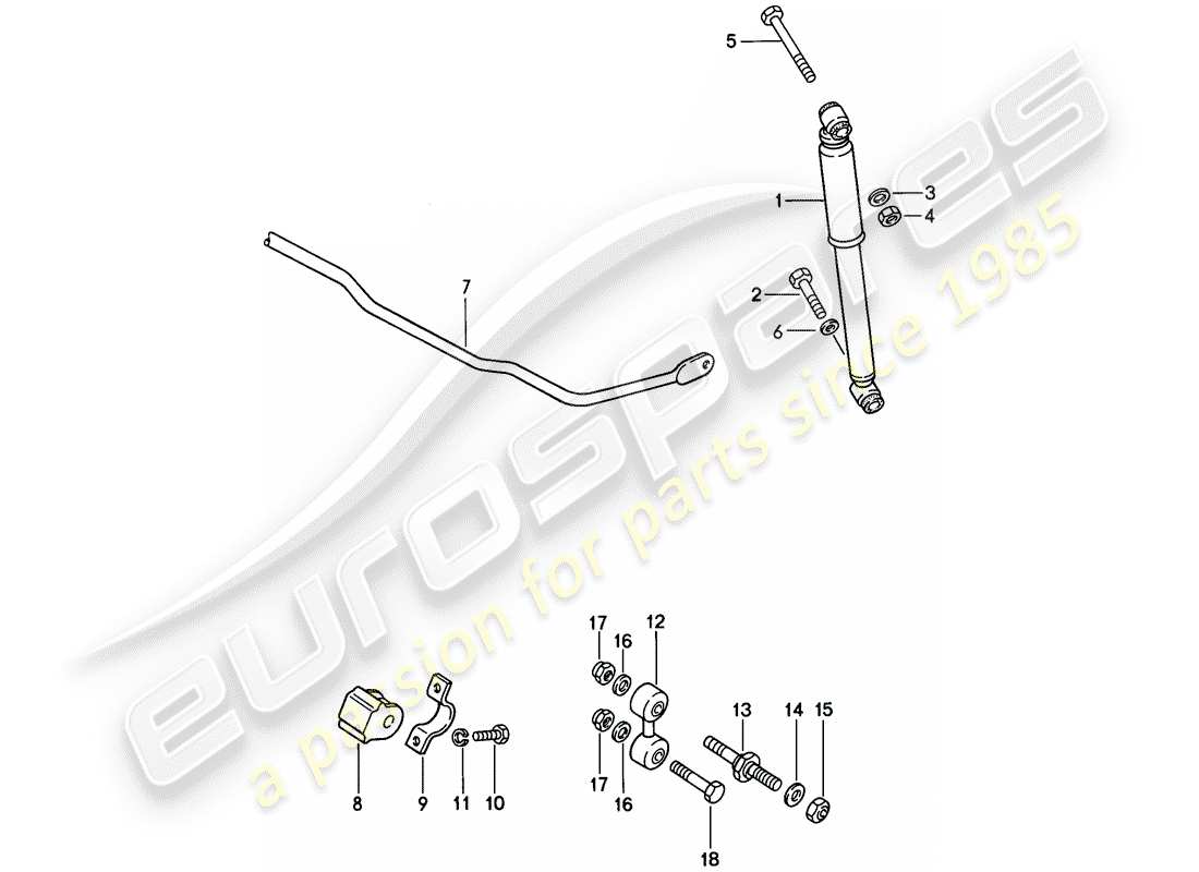 porsche 1986 (944) vibration damper - stabilizer part diagram