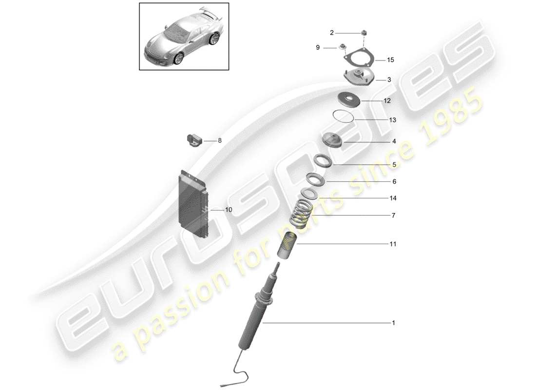porsche 2018 (991-2 r/gt3/rs) vibration damper part diagram