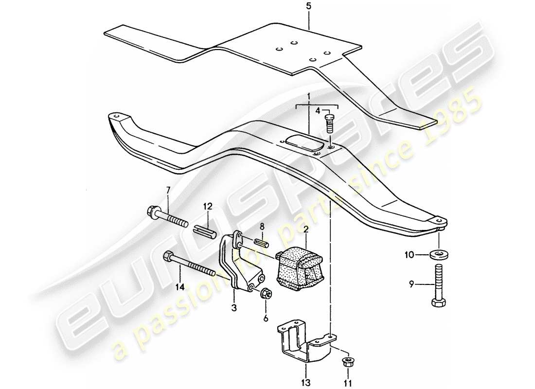 porsche 1994 (968) manual gearbox - transmission suspension part diagram
