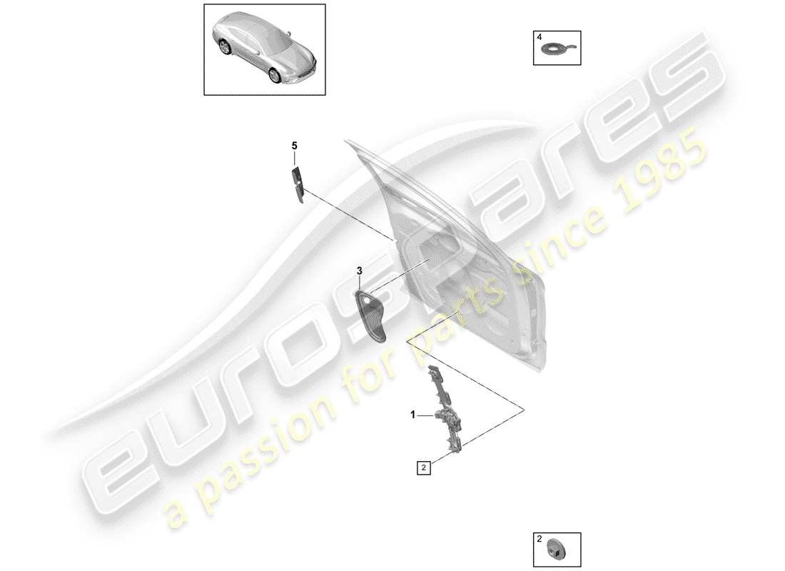 porsche panamera 971 (2017) window regulator part diagram