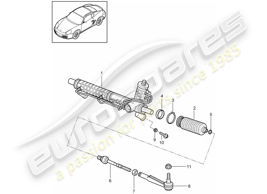 porsche cayman 987 (2009) power steering parts diagram