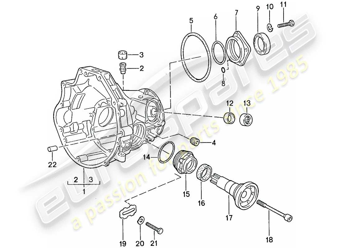 porsche 1991 (944) replacement transmission - final drive housing - for - automatic transmission - d >> - mj 1989 part diagram