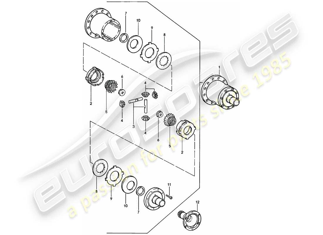 porsche 1982 (924) limited slip differential - manual gearbox - vq vr uv md - me mf mb mx - 4q 5q 6q - d - mj 1981>> part diagram