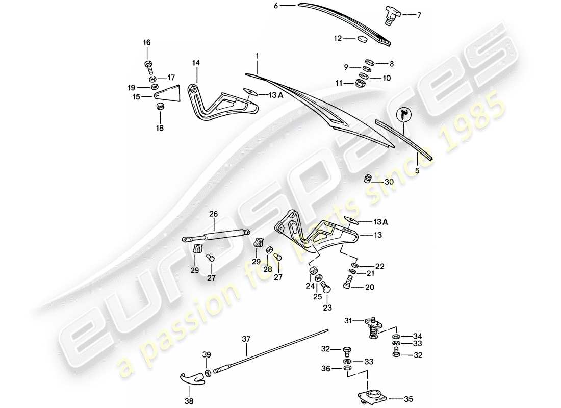 porsche 1985 (911) cover part diagram