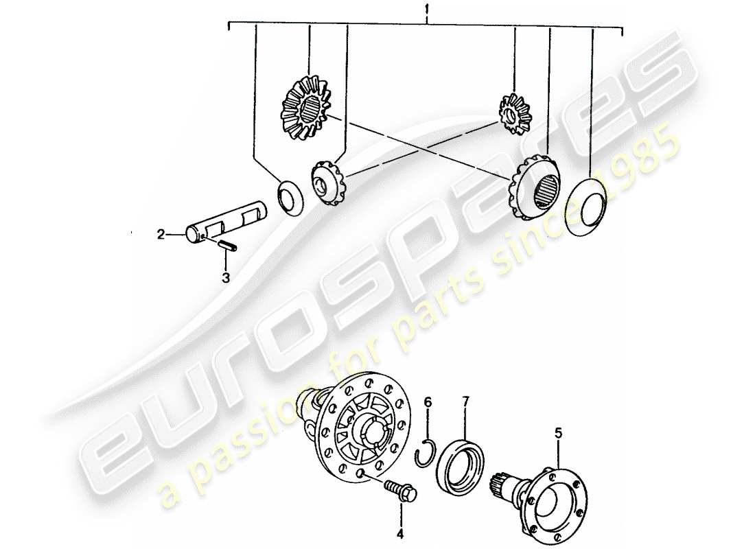 porsche 996 (2000) differential parts diagram