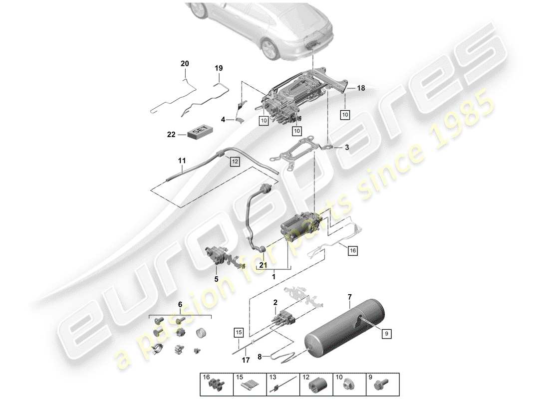 porsche 2019 (panamera 971-1) compressor part diagram