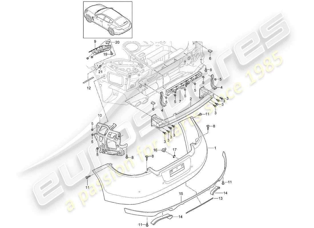 porsche 2016 (panamera 970) bumper part diagram