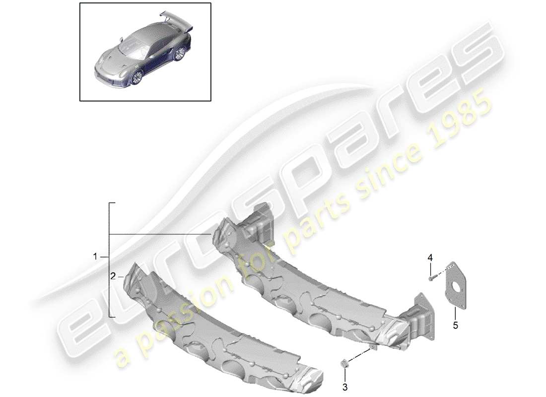 porsche 2020 (991-2 turbo) bumper bracket part diagram