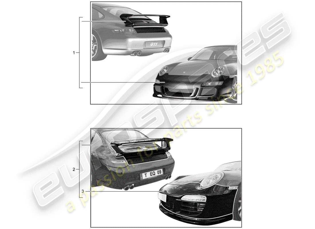 porsche 2006 (tequipment) aerokit part diagram