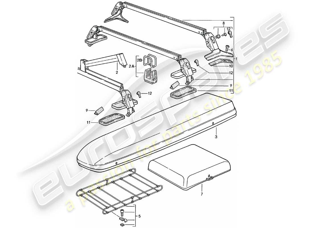 porsche 1981 (924) roof transport system - - i - - until - 75 kg - d - mj 1981>> - mj 1982 part diagram