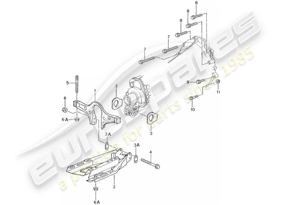porsche 2001 (996) tiptronic - gearbox mounting - engine - d >> - mj 2001 part diagram
