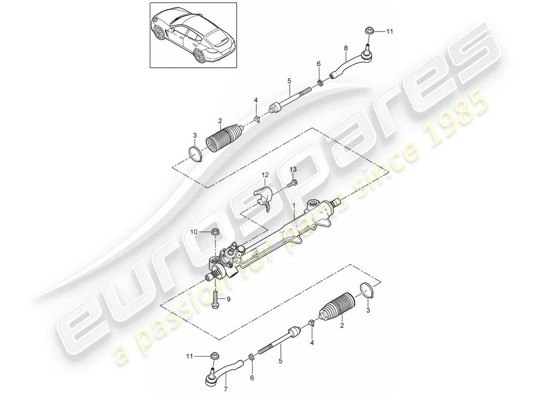 porsche panamera 970 (2011) power steering parts diagram