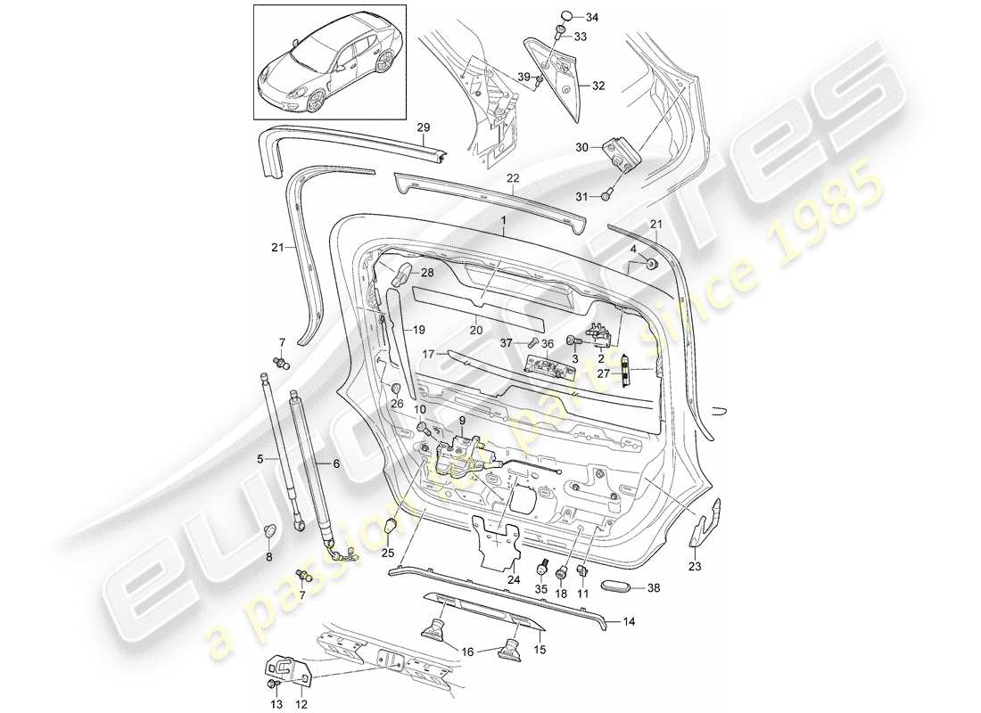 porsche 2014 (panamera 970) cover part diagram