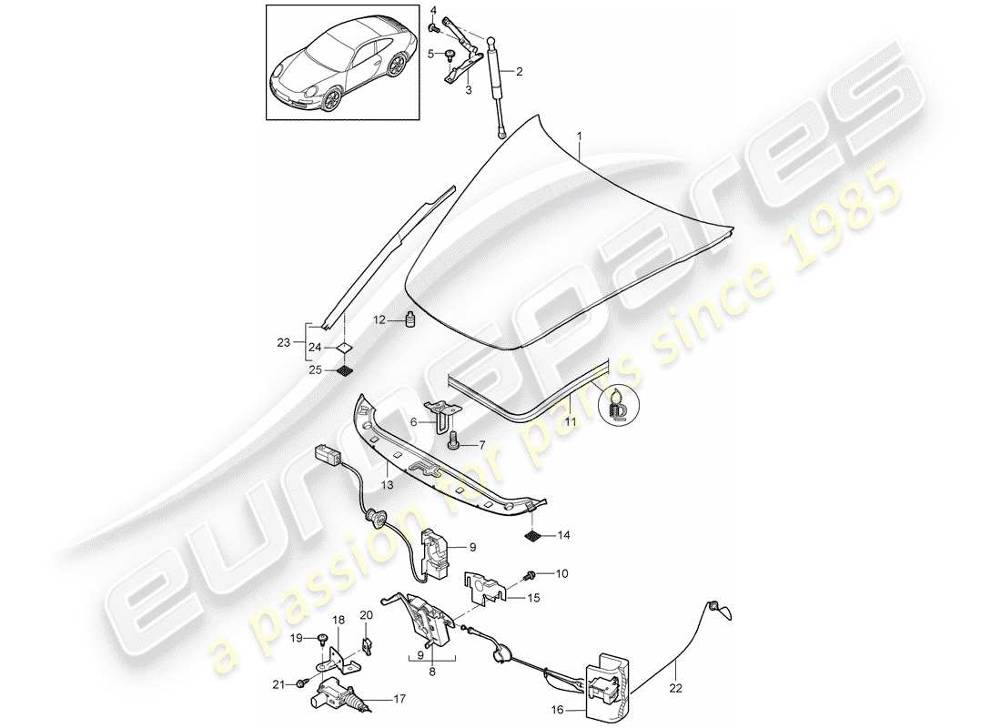 porsche 997 gen. 2 (2010) cover part diagram