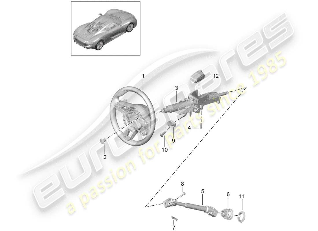 porsche 2015 (918 spyder) steering wheels part diagram