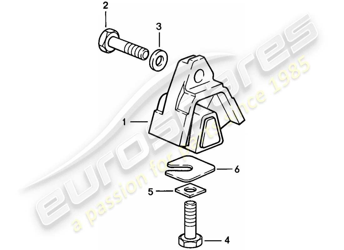 porsche 1983 (928) transmission suspension - manual gearbox part diagram
