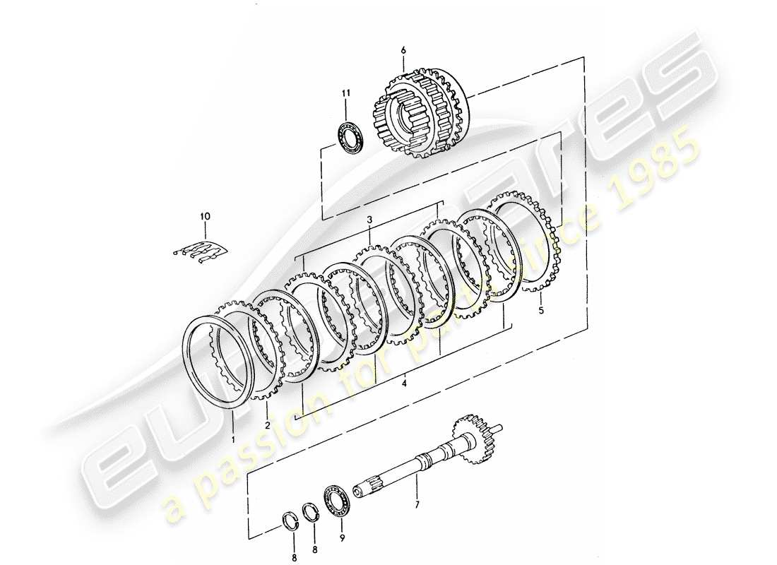 porsche 1994 (928) automatic transmission - drive shaft - gear set part diagram