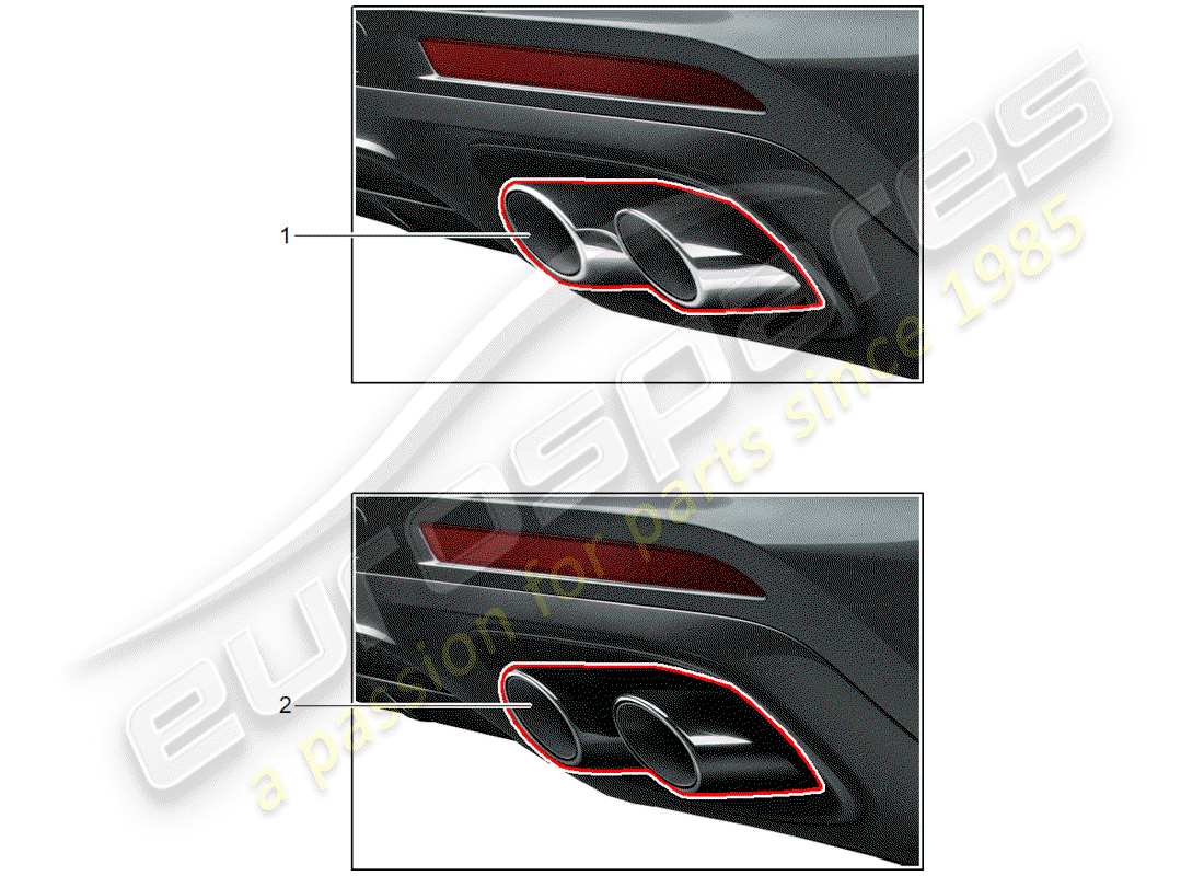 porsche 2015 (tequipment panamera) tailpipe part diagram