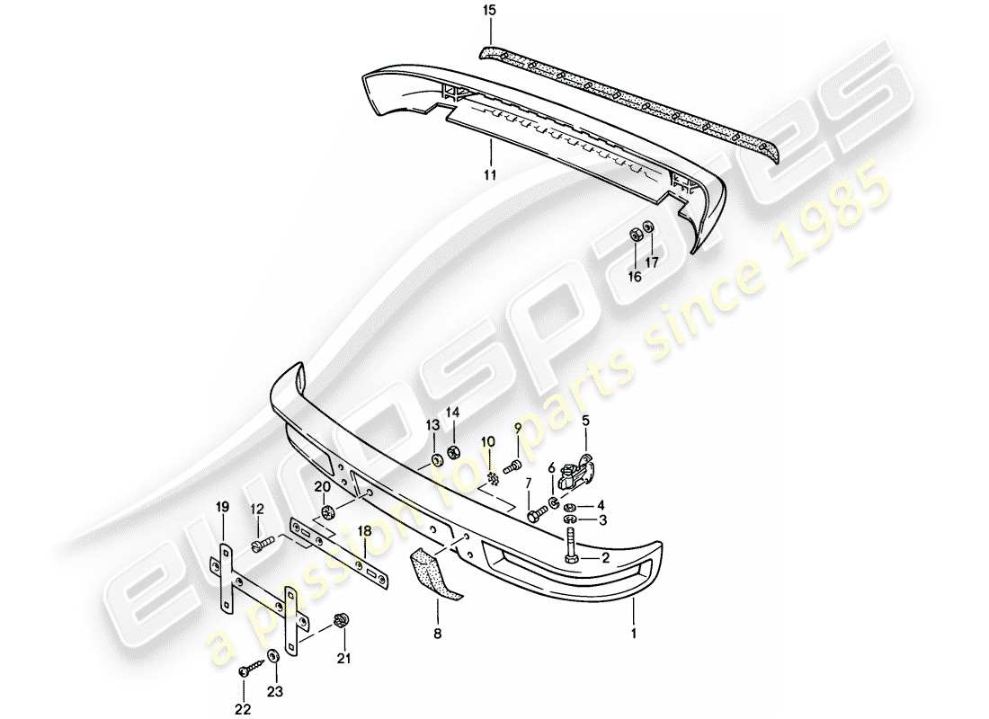 porsche 924 (1976) bumper - without: - buffer part diagram