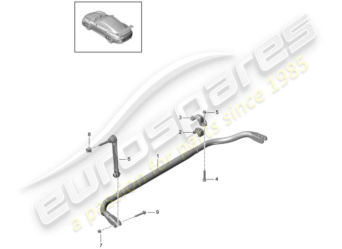 porsche 2020 (991-2 turbo) stabilizer part diagram