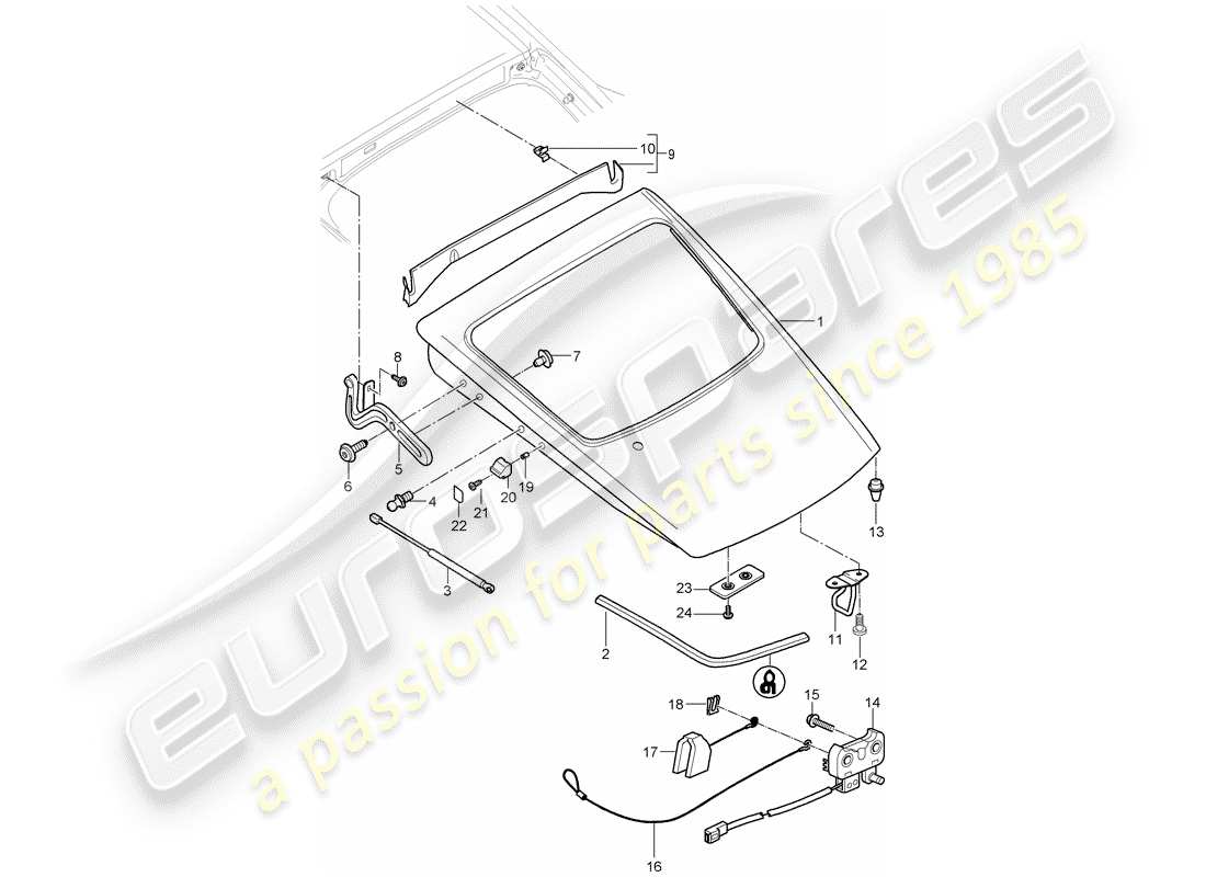 porsche cayman 987 (2012) cover parts diagram