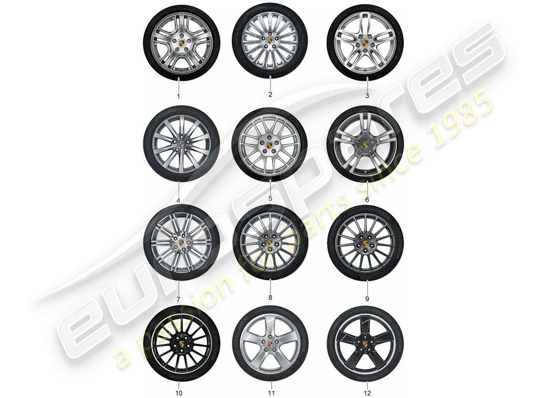 porsche 2020 (tequipment panamera) wheel disc 'alum.' with part diagram