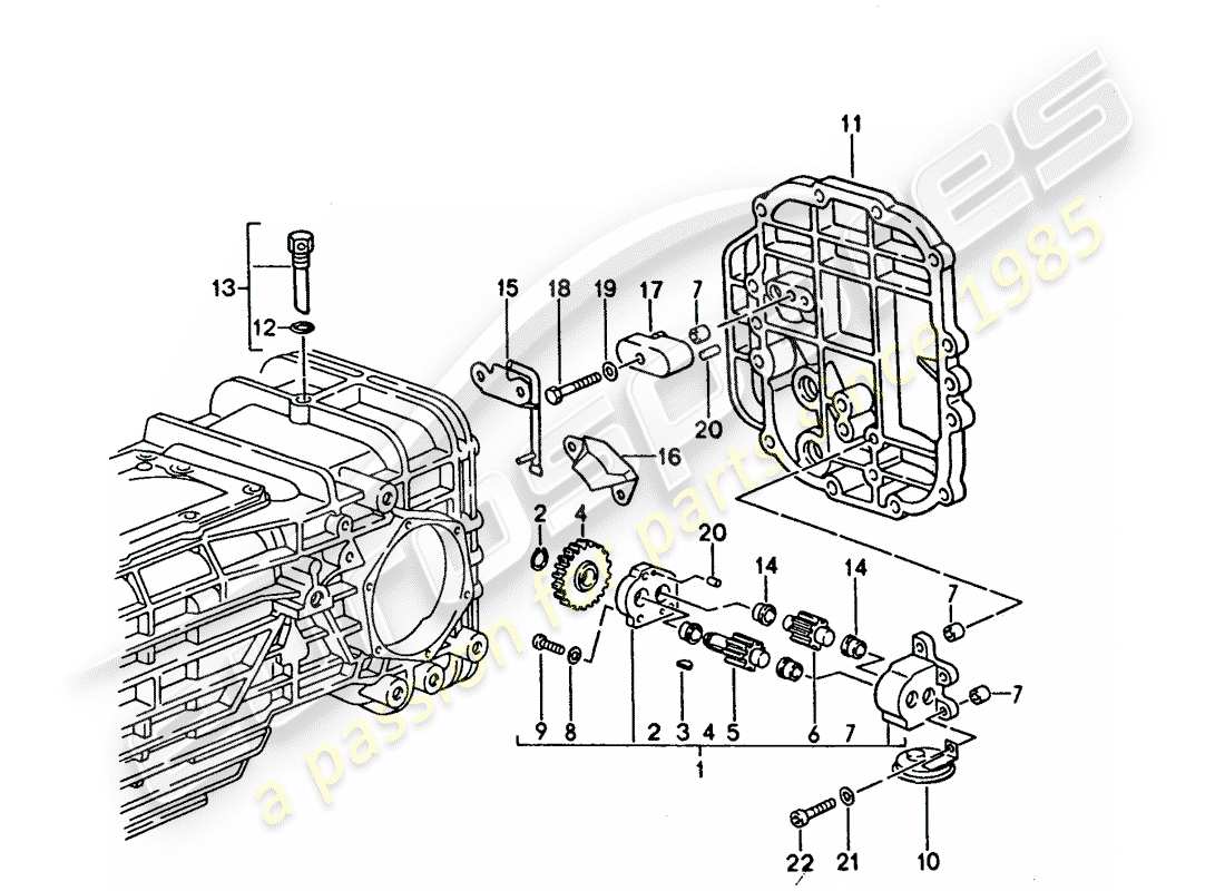 porsche 1993 (928) manual gearbox - oil cooling - oil pump part diagram