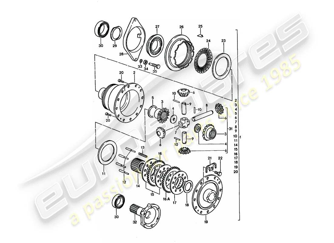 porsche 1994 (928) manual gearbox - porsche - limited slip differential part diagram