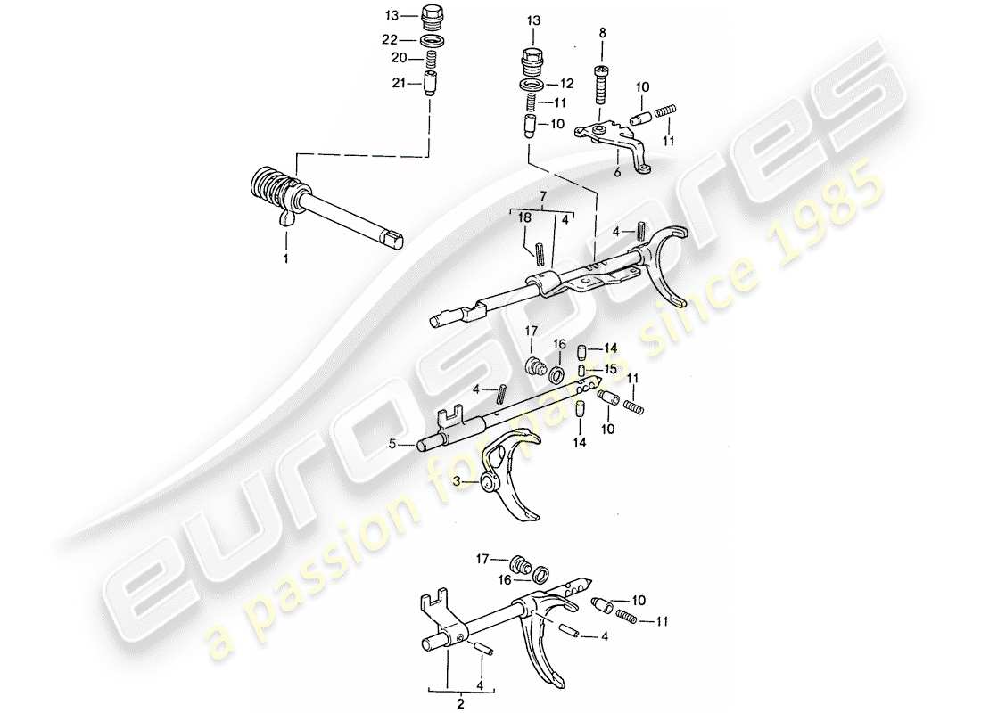 porsche 1991 (944) transmission control - for - manual gearbox part diagram