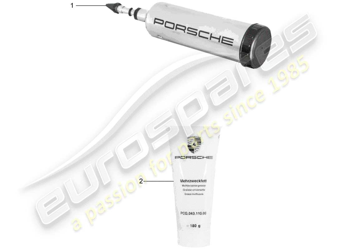 porsche 2012 (accessories) tool - lubricants part diagram