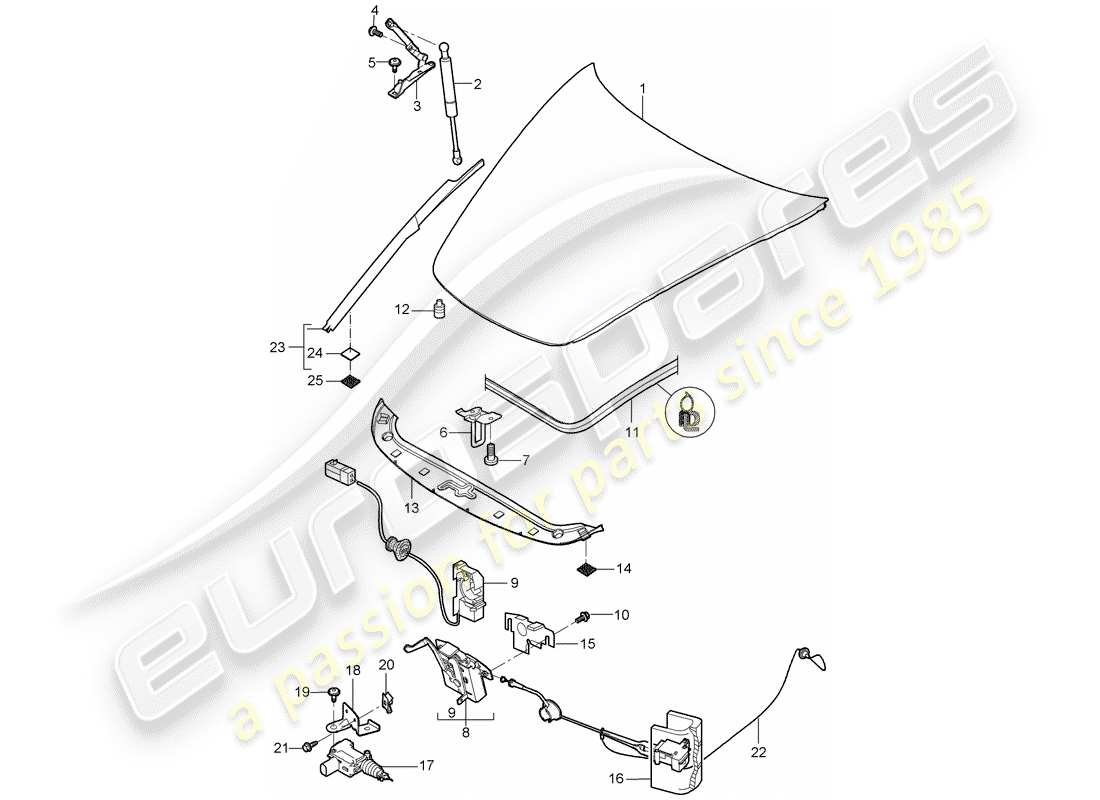 porsche 2008 (997-1 turbo / gt2) cover part diagram