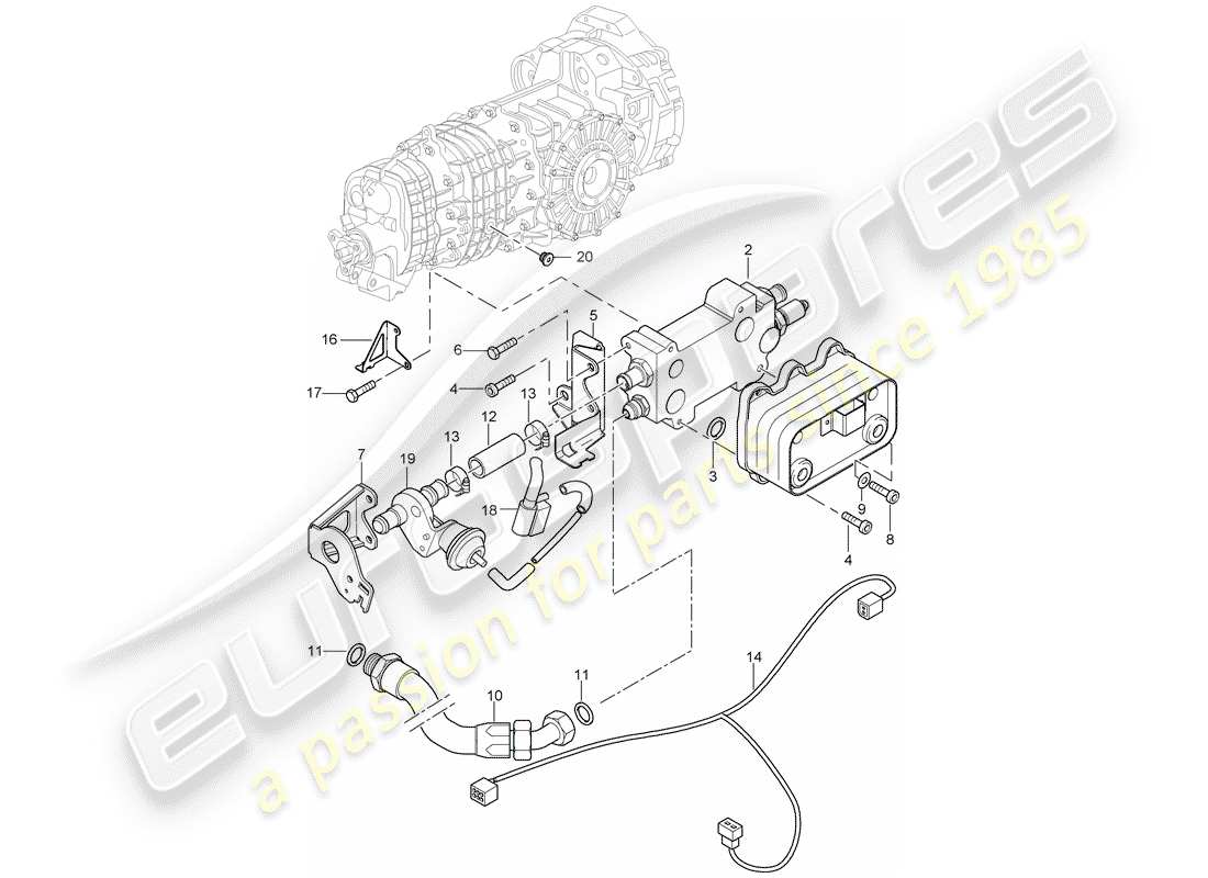 porsche 2002 (996 gt3) gear oil cooler - lines - d - mj 2004>> part diagram