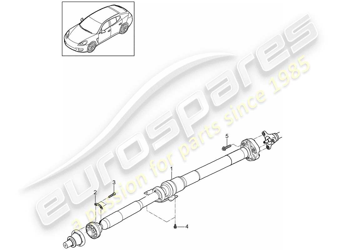 porsche 2013 (panamera 970) propeller shaft part diagram