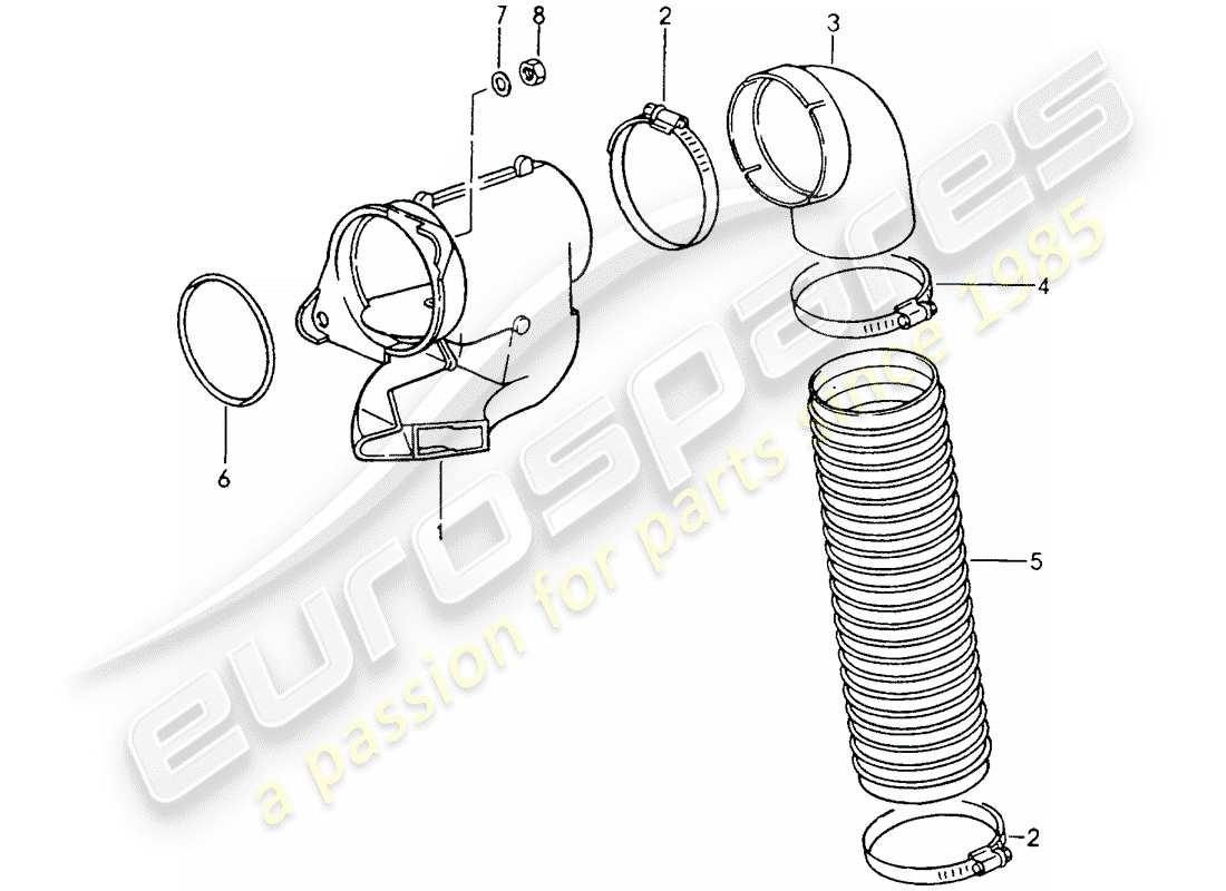 porsche 964 (1992) heating air supply parts diagram