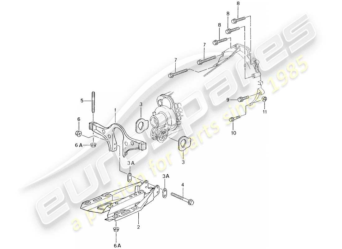 porsche 996 (2000) tiptronic - gearbox mounting - engine - d >> - mj 2001 part diagram