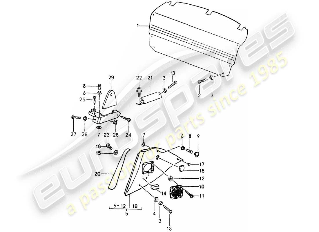 porsche 1992 (964) interior equipment parts diagram