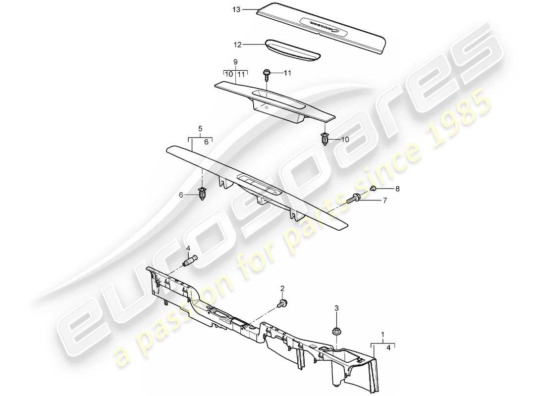 porsche 2005 (997-1) lining part diagram